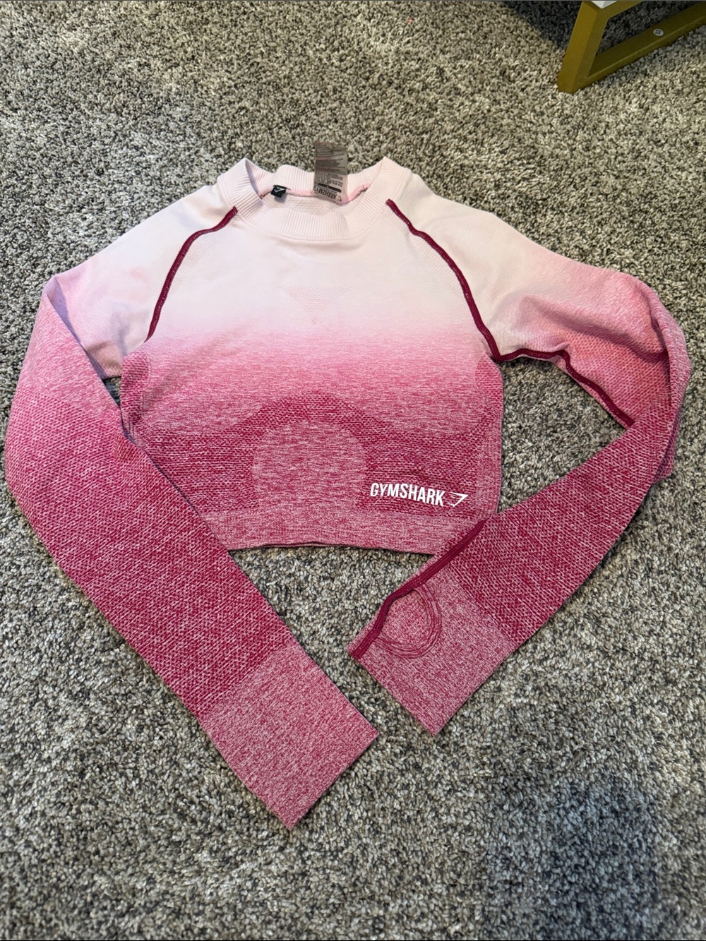 Gymshark Pink Ombre Long-Sleeve Seamless Crop Top